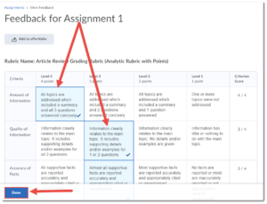 Grading Assignments Using Rubrics in D2L – Centre for Excellence in