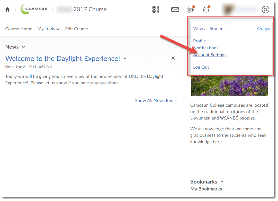 Changing your Time Zone in D2L Centre for Excellence in Teaching and